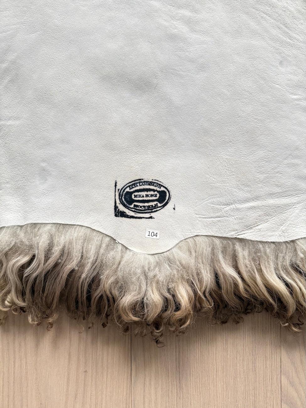 Stort Lammskinn Vitt & Mörkbrunt (Nr104)