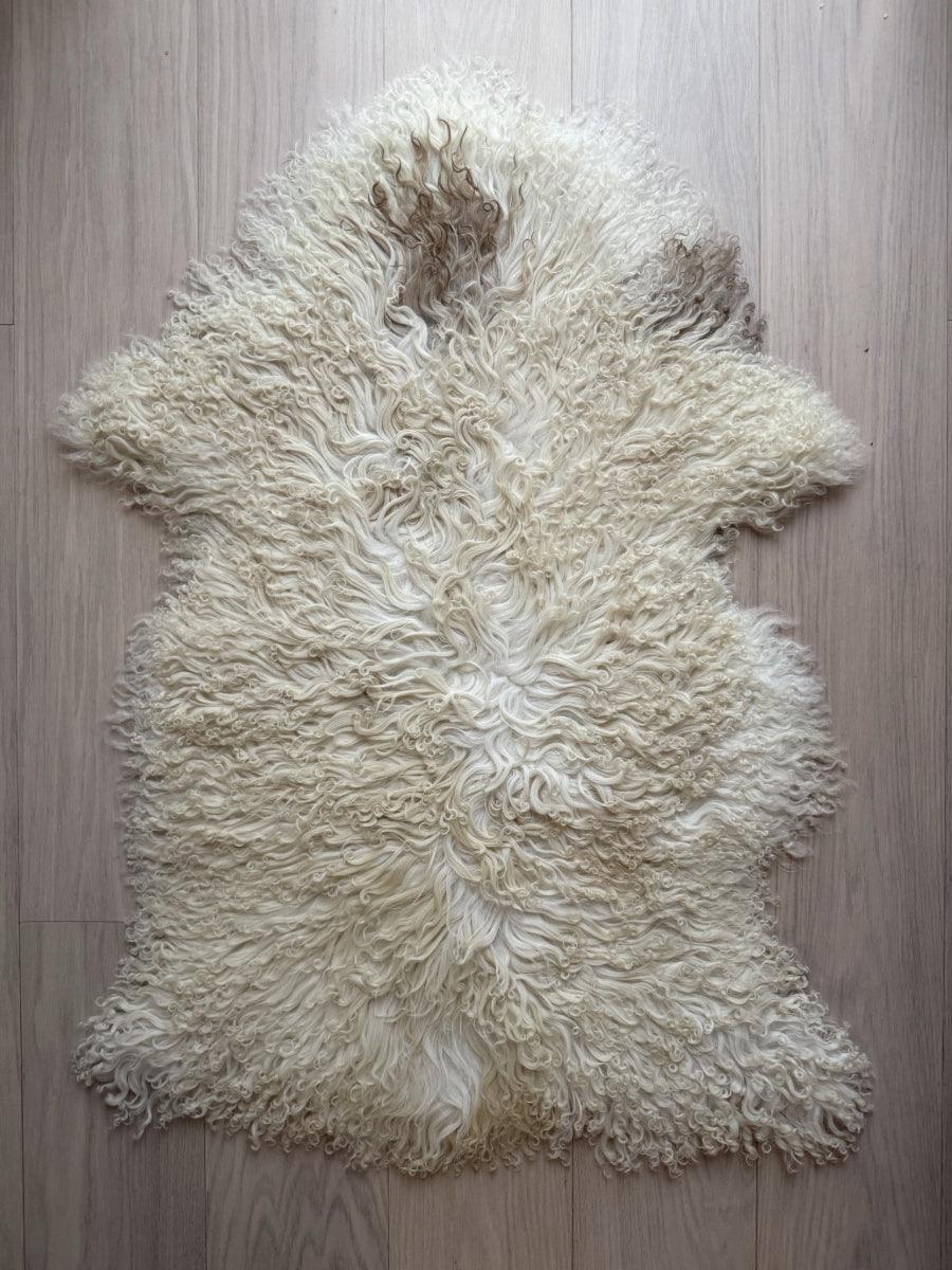 Lammskinn Beige med Vita Nyanser (Nr52)