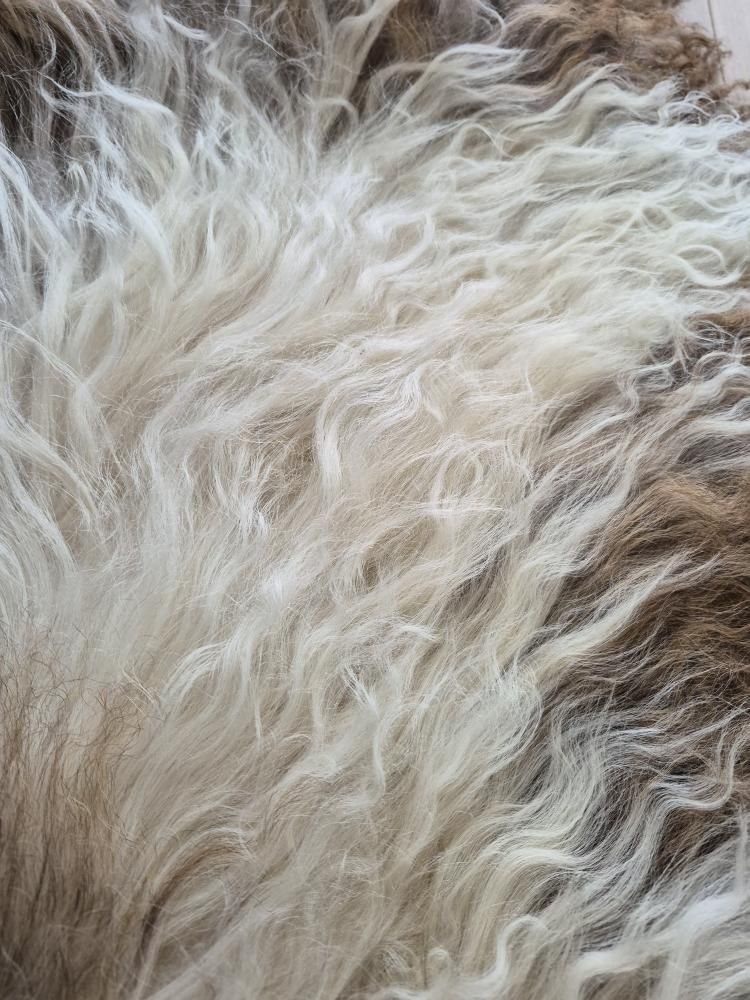 Lammskinn - Ljusbrun & natur vit (Nr 288)