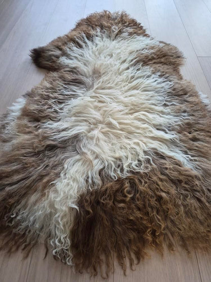 Lammskinn - Ljusbrun & natur vit (Nr 288)