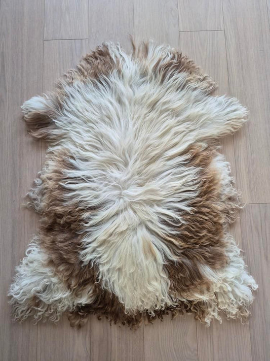 Lammskinn - Naturvit  & ljusbrun (Nr 276)