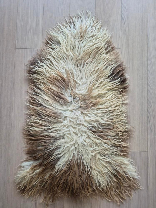 Lammskinn - Kremvit & gyllenbrunt (Nr 254)