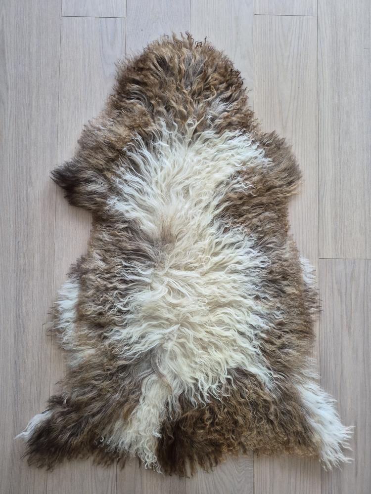 Lammskinn - Ljusbrun & natur vit (Nr 288)