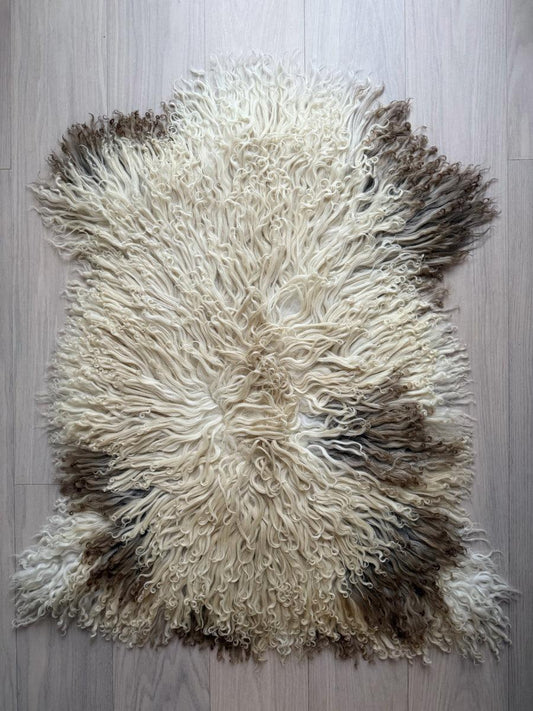Nr 34 Vitt/Beige & Brunt Lammskinn